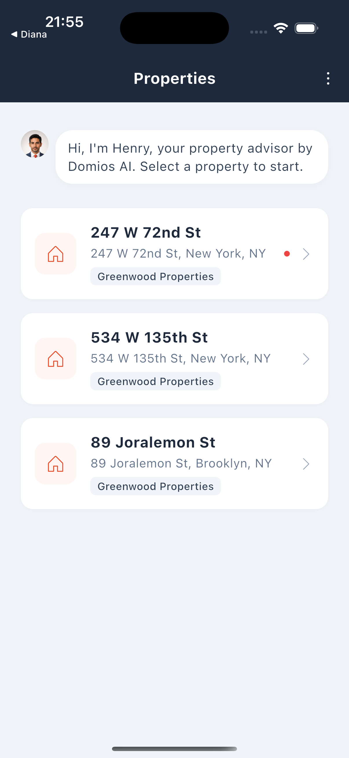 Henry — owner communication on iPhone